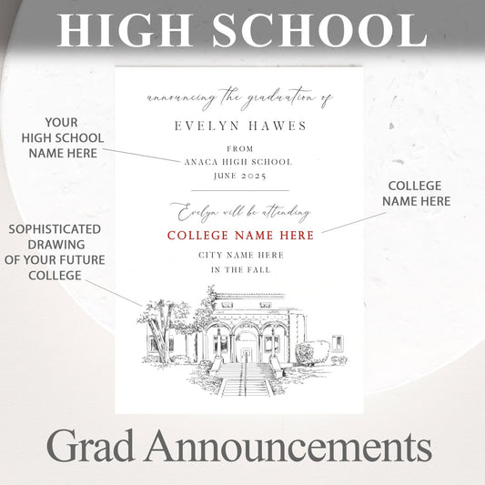 High School Graduation Announcements with College Bound University, HS Grad, Graduation, Grads Univ