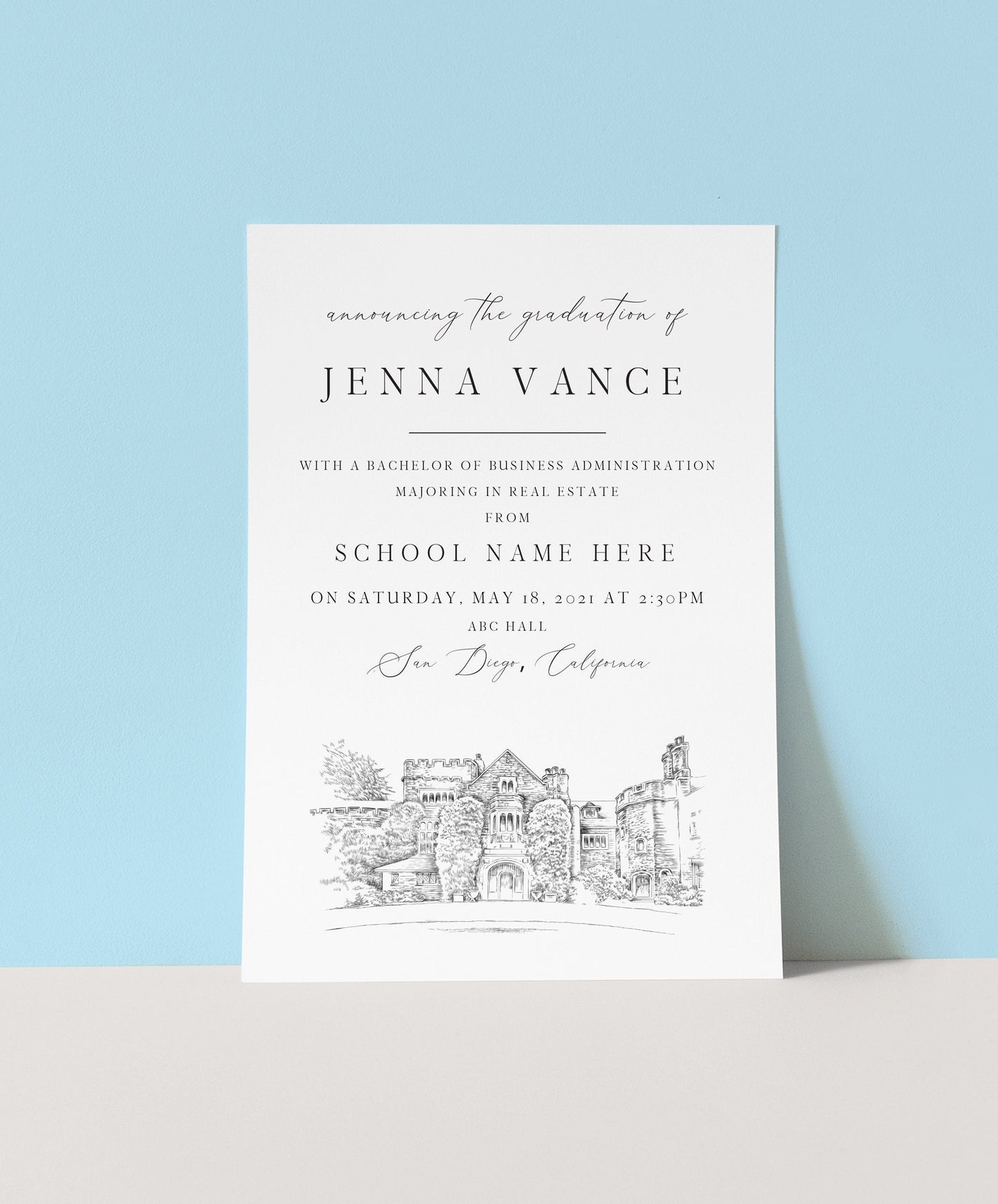 Longwood University Graduation Announcement, Invitation, Grad Announcements, Virginia, College, Tech Graduation Cards (set of 25)