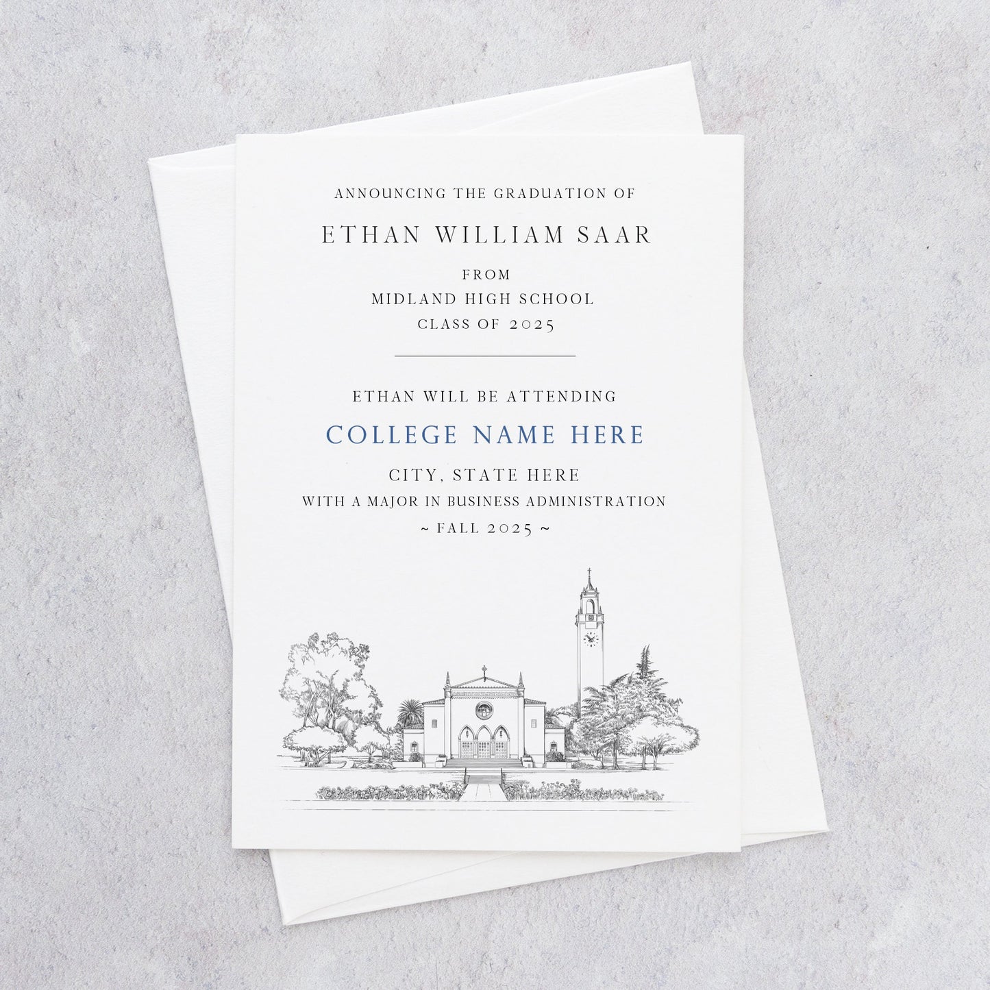 High School Graduation Announcements with College Bound University for California Schools, HS Grad