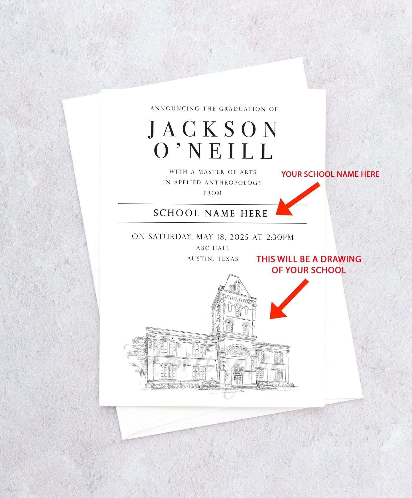 Cornell University Graduation Announcement, Invitation, Invite, Univ, Grad Announcements, College