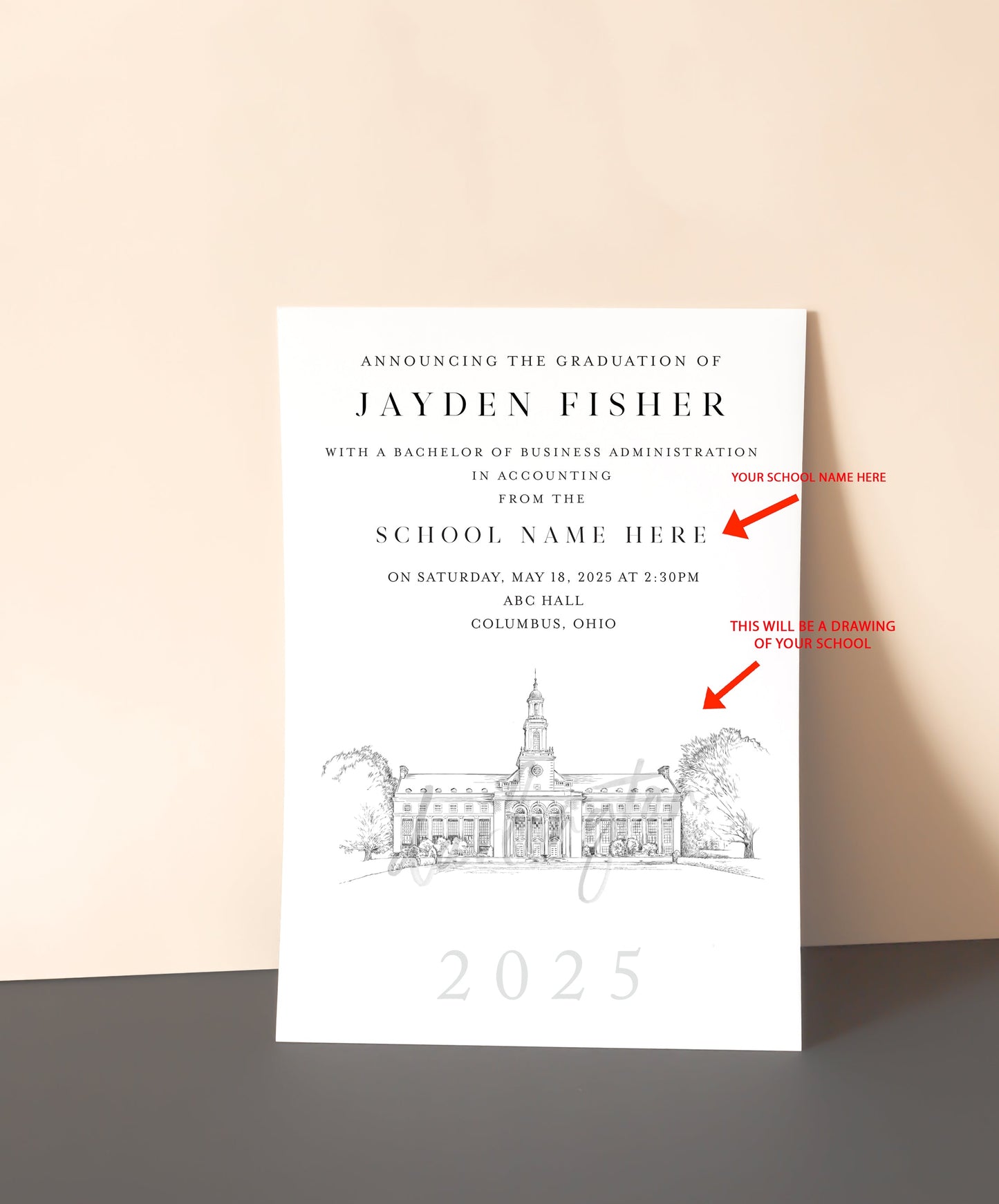 Johns Hopkins University Graduation Announcement, Baltimore, University, College, Tech, State Graduation Invitations, Cards (set of 25)