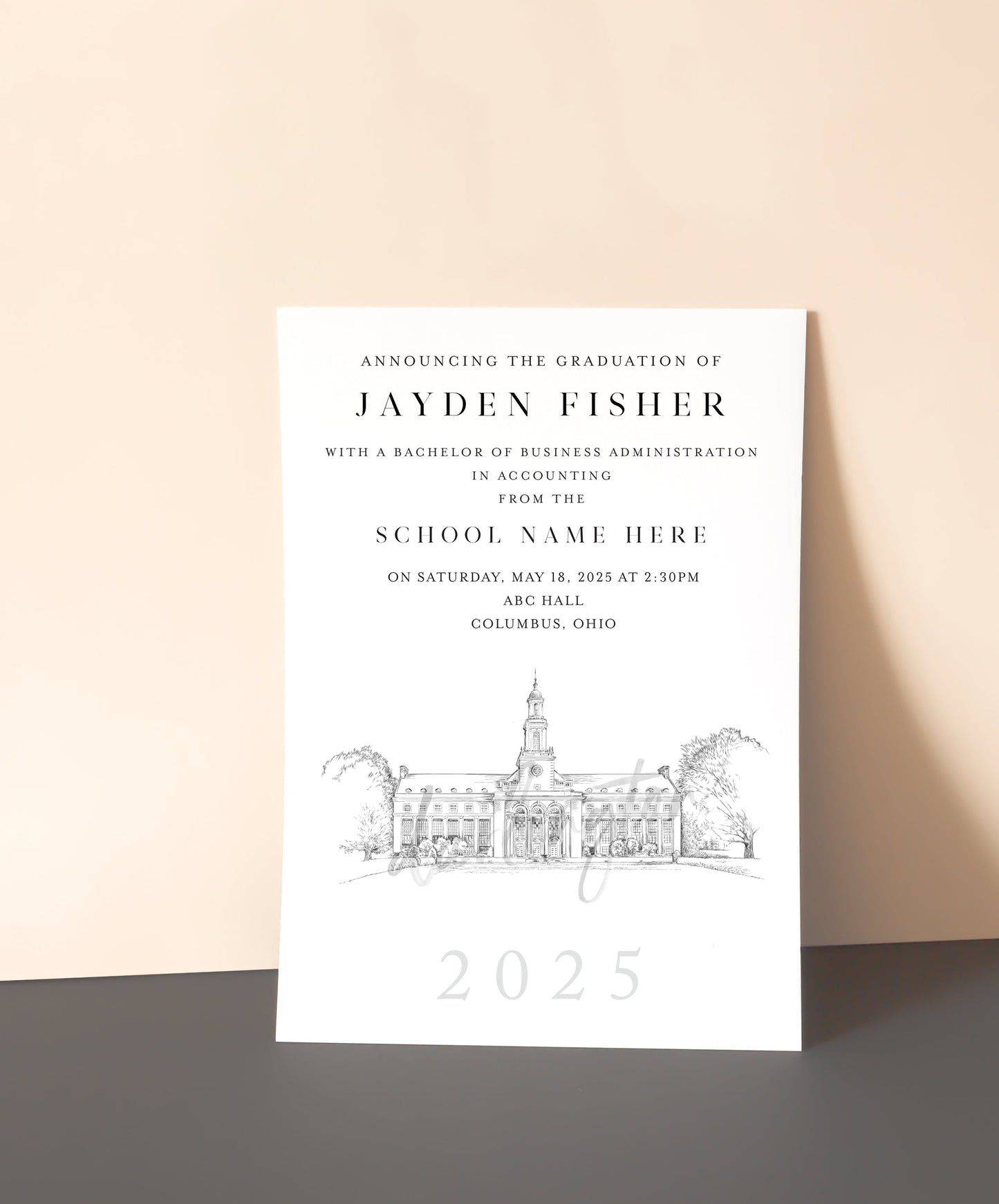 Johns Hopkins University Graduation Announcement, Baltimore, University, College, Tech, State Graduation Invitations, Cards (set of 25)