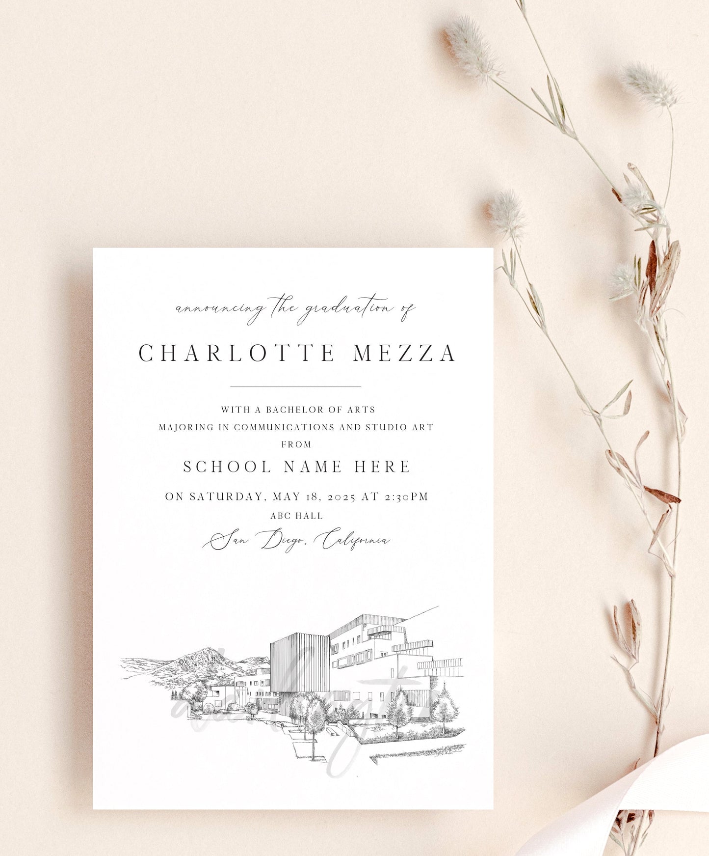 Dartmouth College Graduation Announcement, Invitation, Invite, Univ, Grad Announcements, College