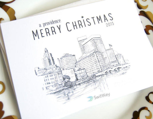 Providence Skyline Corporate Christmas Cards, Holiday Cards, Xmas Cards, Holiday Party, Company Cards, Law Firms, Downtown (Set of 25)