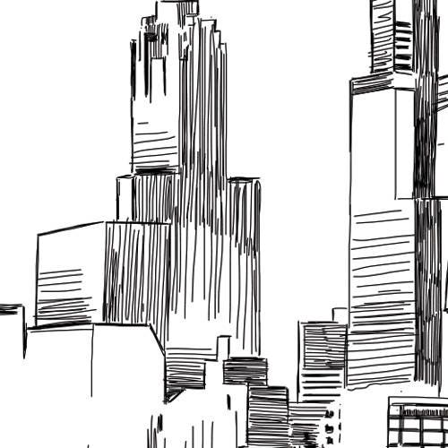 Chicago Skyline Christmas Cards, Holiday Cards, Xmas Cards, Holiday Party Invitations (Set of 25)