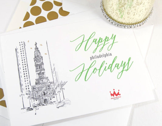 Philadelphia City Hall Skyline Corporate Christmas Cards, Holiday Cards, Xmas Cards, Holiday Party, Company Cards, Law Firms  (Set of 25)