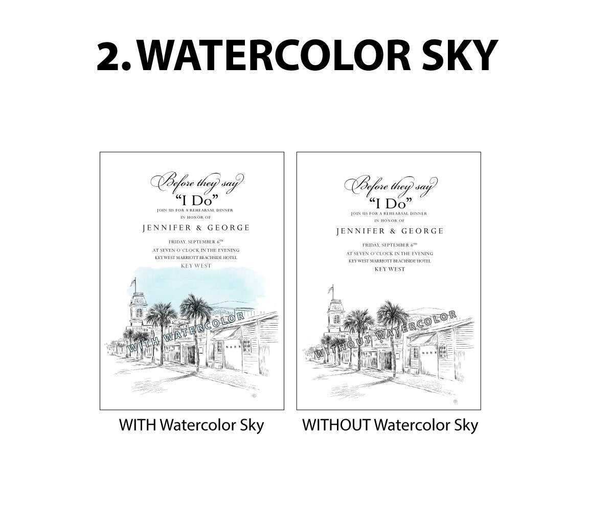 New "YOU DESIGN IT" Build your own Wedding Skyline Rehearsal Dinner Invitations (set of 25 cards & Envelopes)