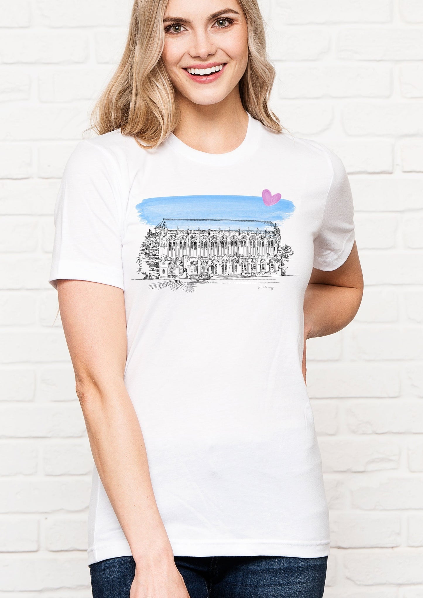 University of Washington Wearable Fine Art Shirt, Hand Drawn, UW, T-Shirt, Alumni, Gift, Christmas Gift, Graduation