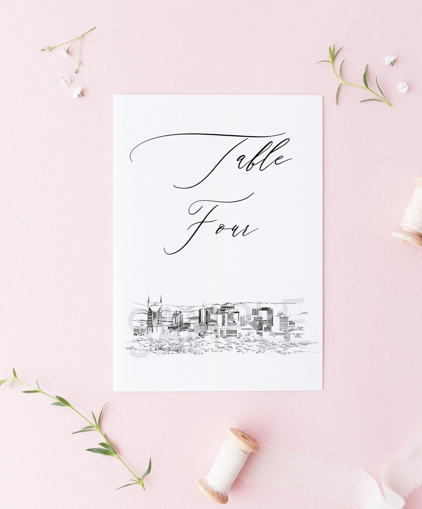 Nashville Skyline Table Numbers (1-10), Tennessee, Wedding Table Numbers, Nashville Wedding, Rehearsal Dinner, Day of Event, Reception