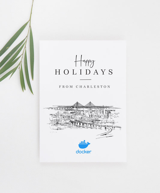 Charleston Corporate Christmas Cards, SC, Holiday Cards, Xmas Cards, Holiday Party, Company Cards, Law Firms, Real Estate -Set of 25