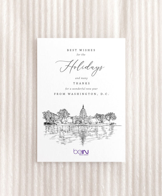 Washington, DC Skyline Corporate Christmas Cards, capital, Holiday Cards, Xmas Cards, Holiday, Company Card, Law Firms, Real Estate Agents