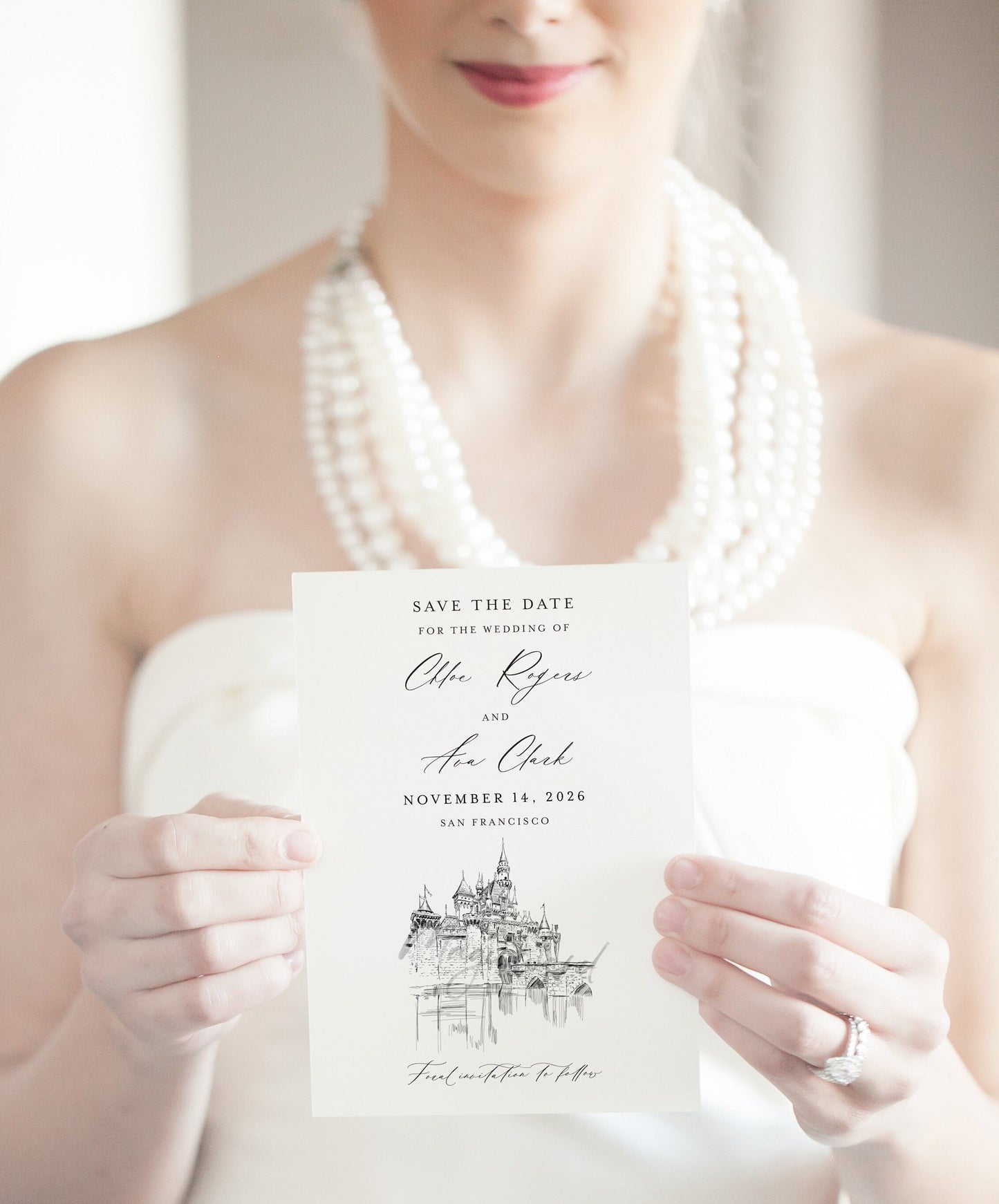 Disneyland Save the Dates, Sleeping Beauty Castle, STD, Fairytale Wedding, Castle, California Save the Date Cards (set of 25 cards)