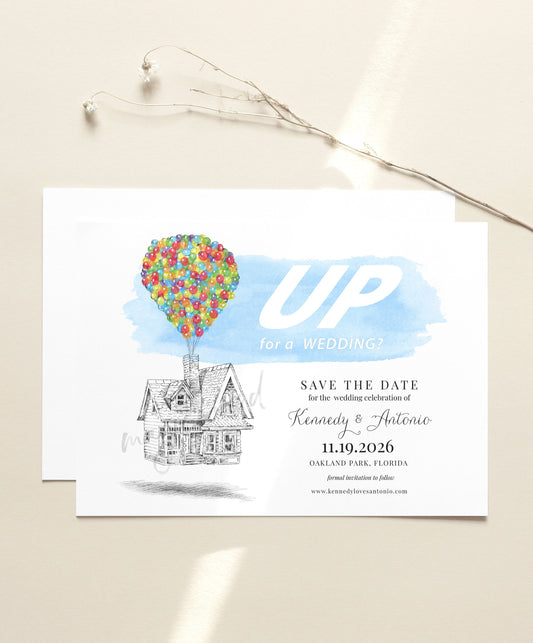 UP House Wedding Save the Dates, STD, Save the Date, Save the Date Cards, Fairytale Wedding, Disney Theme Wedding (set of 25 cards)