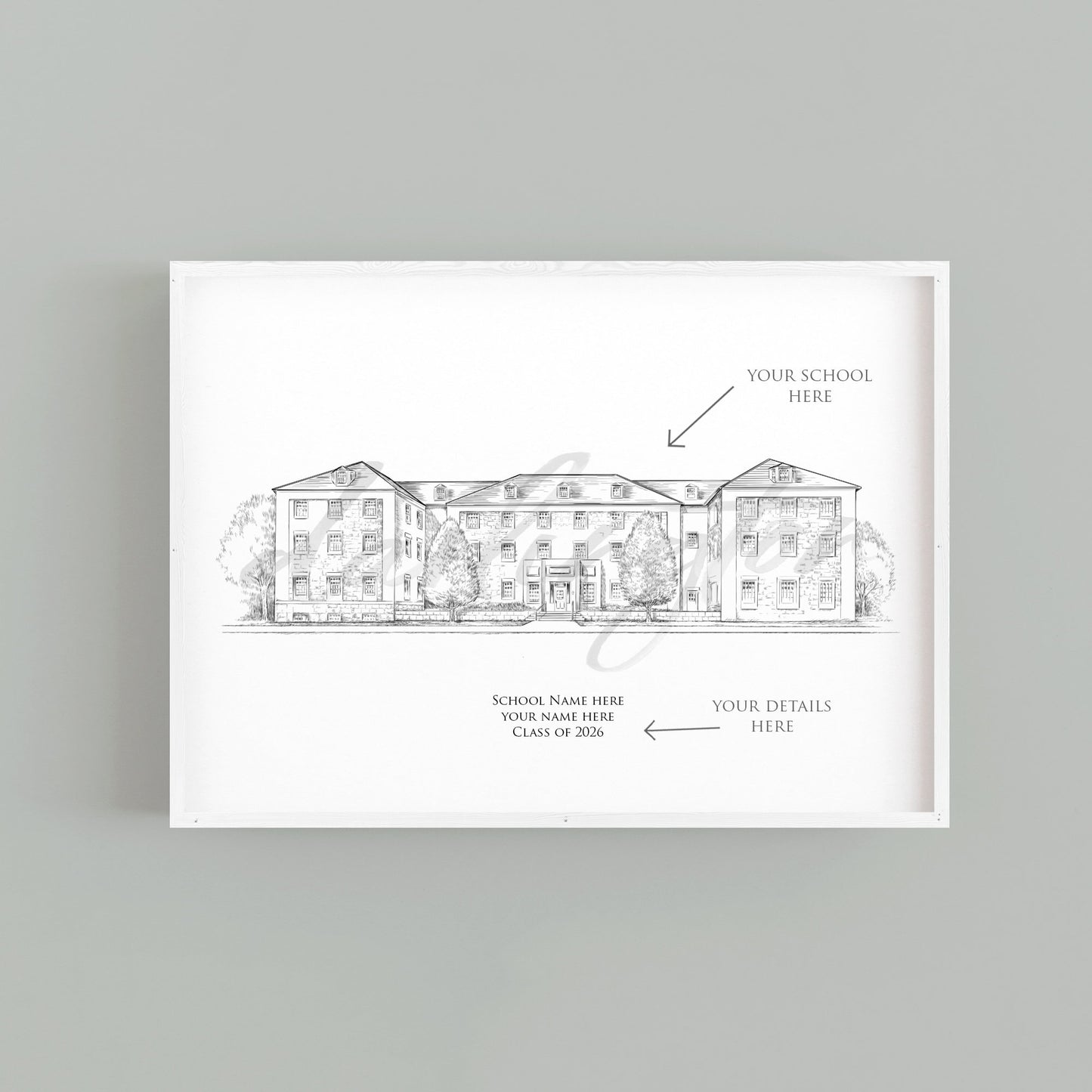 New Hampshire Campus Art, University Fine Art Prints, NH, Colleges, Alumni Gift, Graduation Gift, Hand Drawn, Signed Art