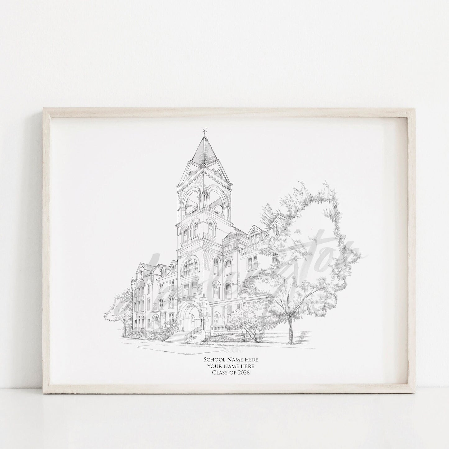 Illinois Campus Art, University Fine Art Prints, IL, Colleges, Alumni Gift, Graduation Gift, Hand Drawn, Chicago, IL Signed Art