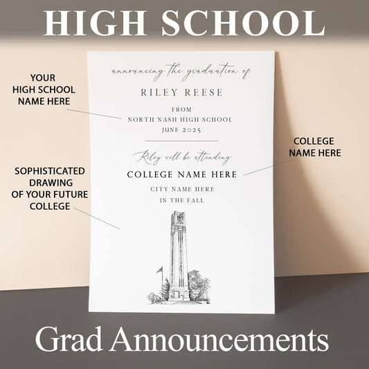 High School Graduation Announcements with College Bound University for Utah Schools, HS Grad, UT, Graduation, Grads Univ