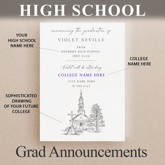 High School Graduation Announcements with College Bound University for Washington Schools, HS Grad, WA, Graduation, Grads Univ