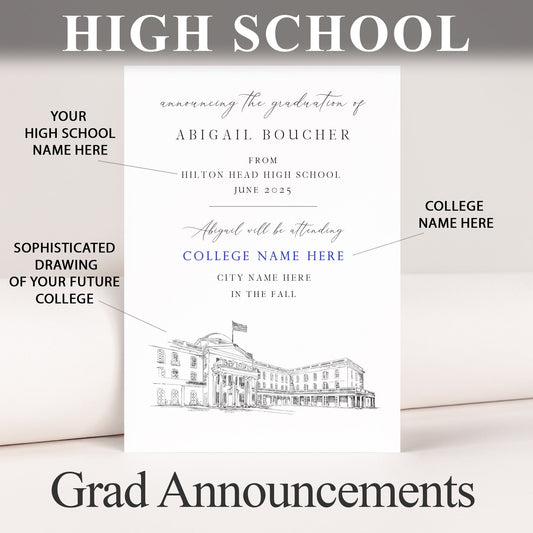 High School Graduation Announcements with College Bound University for Texas Schools, HS Grad, TX, Graduation, Grads Univ
