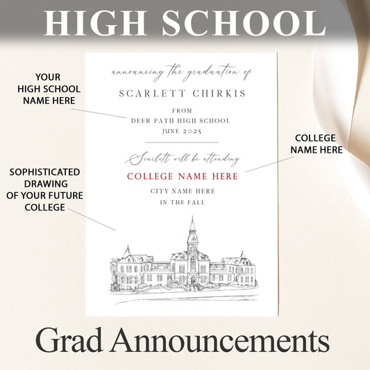High School Graduation Announcements with College Bound University for South Carolina Schools, HS Grad, SC, Graduation, Grads Univ