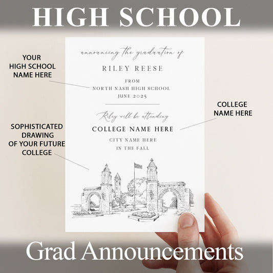 High School Graduation Announcements with College Bound University for North Carolina Schools, HS Grad, NC, Graduation, Grads Univ