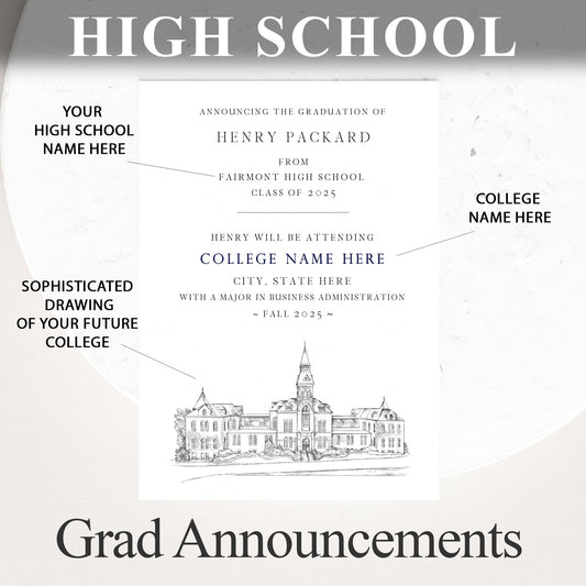 High School Graduation Announcements with College Bound University for Georgia Schools, HS Grad, GA, Graduation, Grads Univ