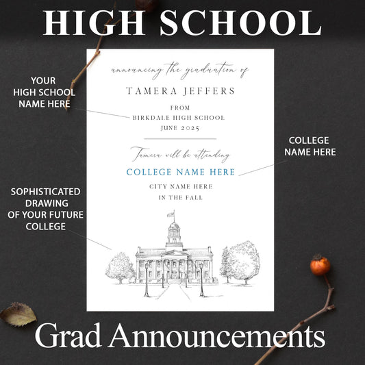 High School Graduation Announcements with College Bound University for New York Schools, HS Grad, NY, NYC, Graduation, Grads Univ