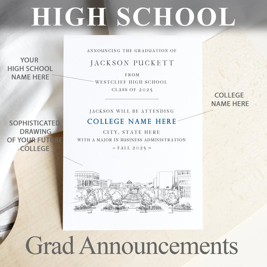 High School Graduation Announcements with College Bound University for Kentucky Schools, HS Grad, KY, Graduation, Grads Univ