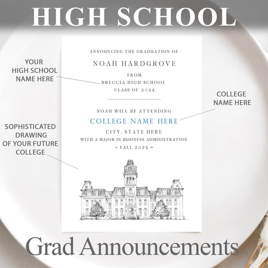 High School Graduation Announcements with College Bound University for Maryland Schools, HS Grad, MD, Graduation, Grads Univ