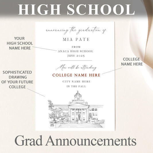High School Graduation Announcements with College Bound University for Nevada Schools, HS Grad, NV, Graduation, Grads Univ