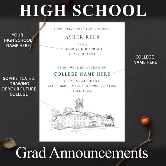 High School Graduation Announcements with College Bound University for Vermont Schools, HS Grad, VT Graduation, Grads Univ