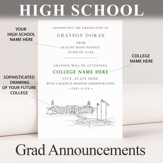 High School Graduation Announcements with College Bound University for Wisconsin Schools, HS Grad, WI Graduation, Grads Univ