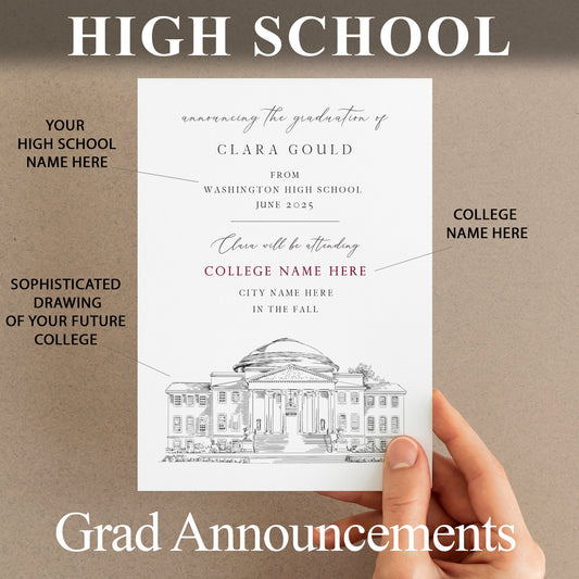 High School Graduation Announcements with College Bound University for New Hampshire Schools, HS Grad, NH Graduation, Grads Univ