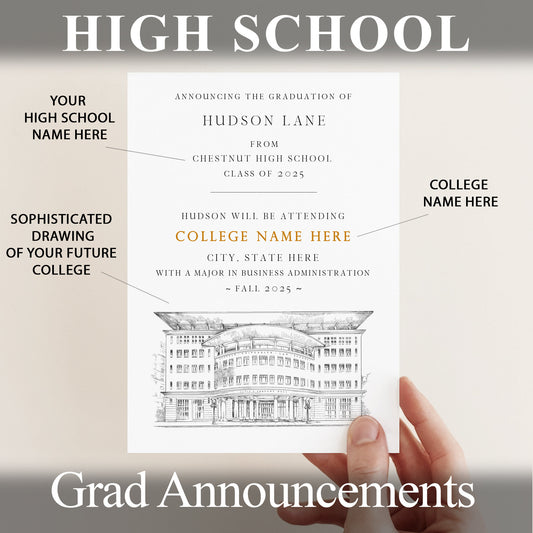 High School Graduation Announcements with College Bound University for Oklahoma Schools, HS Grad, OK, Graduation, Grads Univ