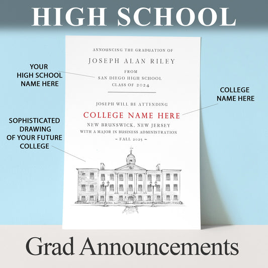 High School Graduation Announcements with College Bound University for New Jersey Schools, HS Grad, NJ, Graduation, Grads Univ