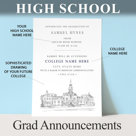 High School Graduation Announcements with College Bound University for Pennsylvania Schools, HS Grad, PA, Graduation, Grads Univ