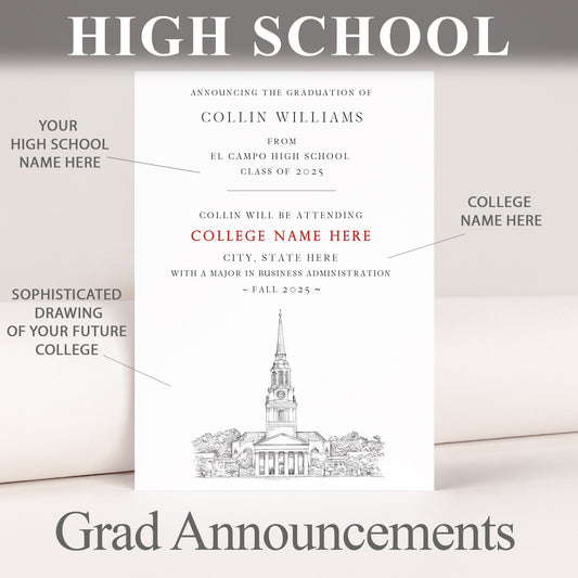 High School Graduation Announcements with College Bound University for Minnesota Schools, HS Grad, MN Graduation, Grads Univ
