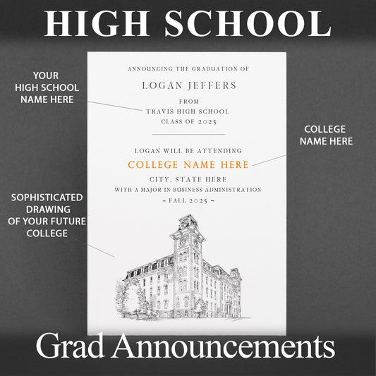 High School Graduation Announcements with College Bound University for Mississippi Schools, HS Grad, MS, Graduation, Grads Univ
