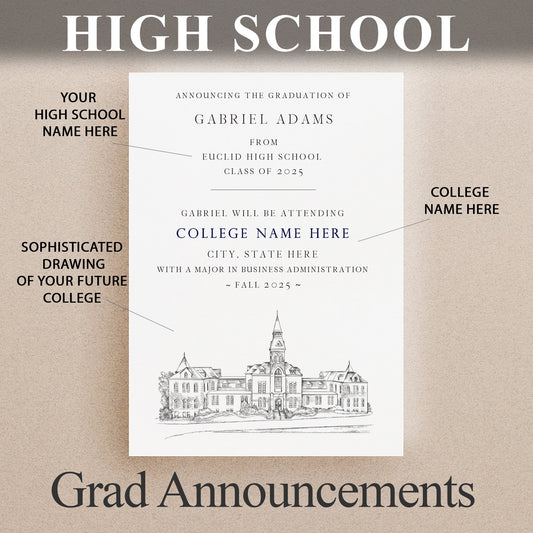 High School Graduation Announcements with College Bound University for Tennessee Schools, HS Grad, TN Graduation, Grads Univ