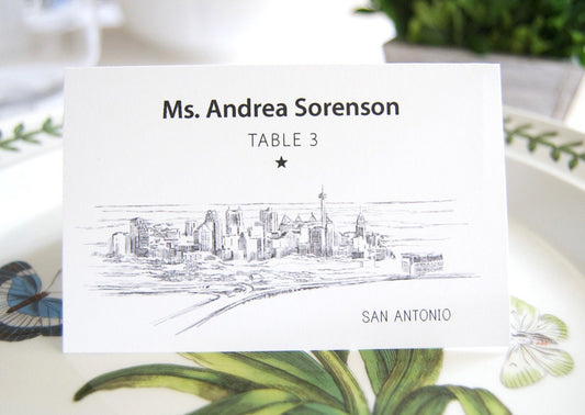 San Antonio Skyline Folded Place Cards (Set of 25 Cards)