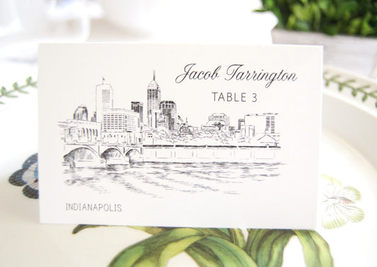 Indianapolis Skyline Folded Place Cards (Set of 25 Cards)