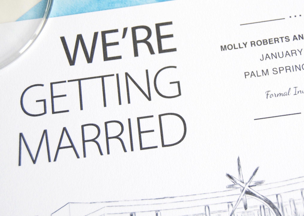 Riviera Palm Springs Destination Wedding Save the Date Cards (set of 25 cards)