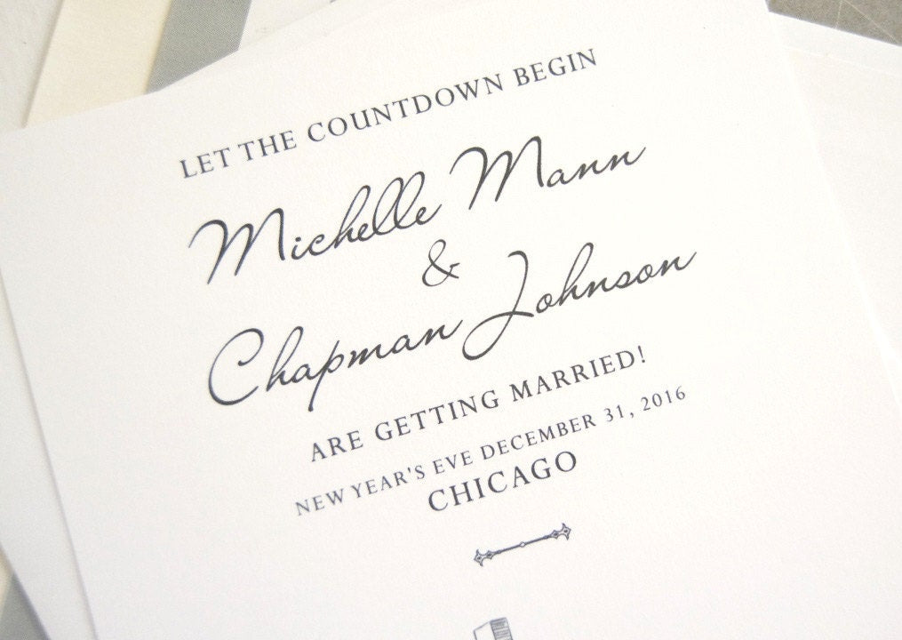 Chicago Skyline Save the Date Cards, Chicago Wedding Save the Dates (set of 25 cards)