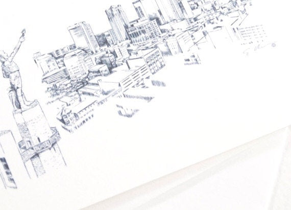 Birmingham Skyline Wedding Invitation, Vulcan, Birmingham Wedding, Invite (Sold in Sets of 10 Invitations, RSVP Cards + Envelopes)