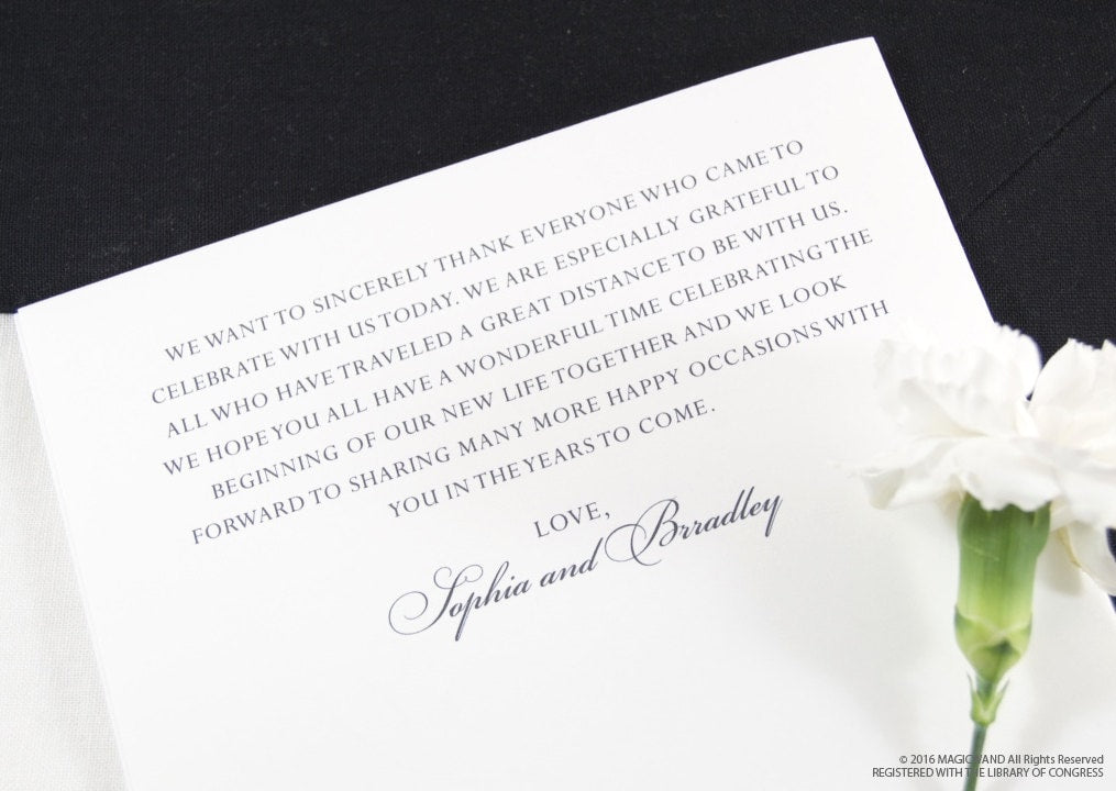 Los Angeles Skyline Wedding Programs (set of 25 cards)