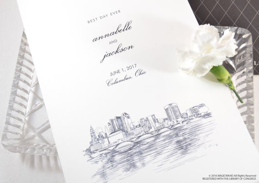 Columbus Skyline Wedding Programs (set of 25 cards)