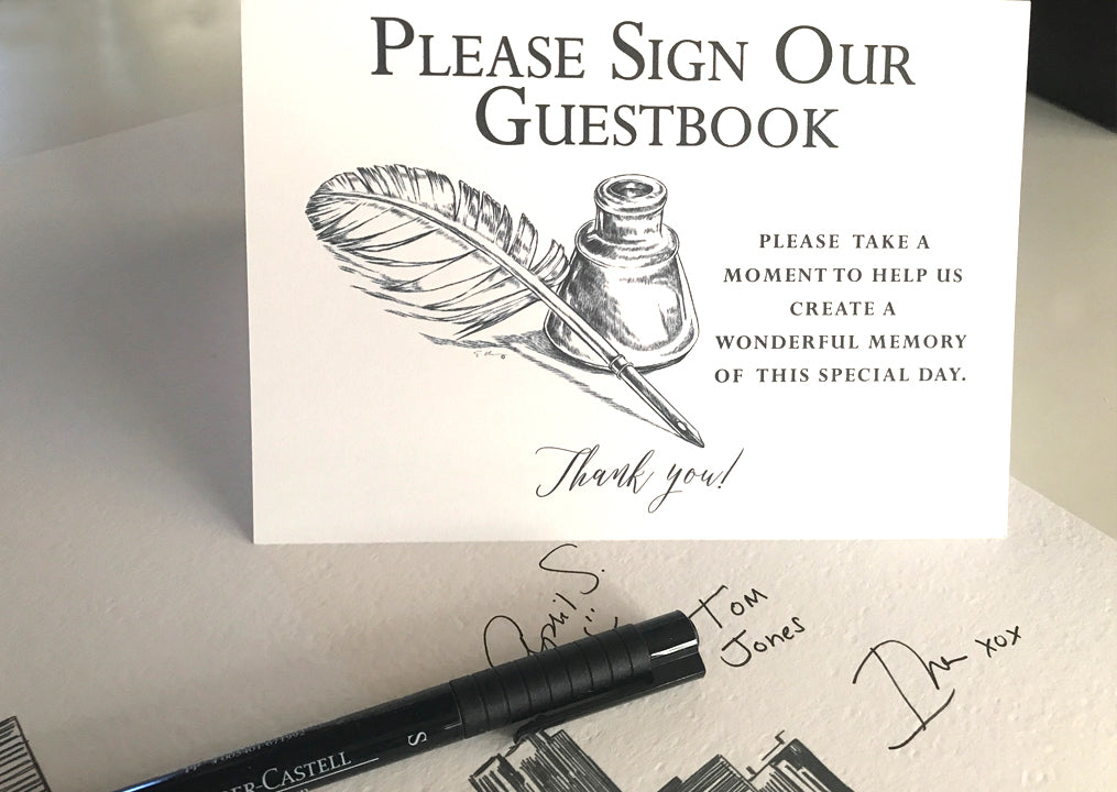 Providence, Rhode Island Skyline Guestbook Print, Guest Book, Bridal Shower, Wedding, Custom, Alternative Guest Book  (8 x 10 - 24 x 36) - Darlington Guestbooks