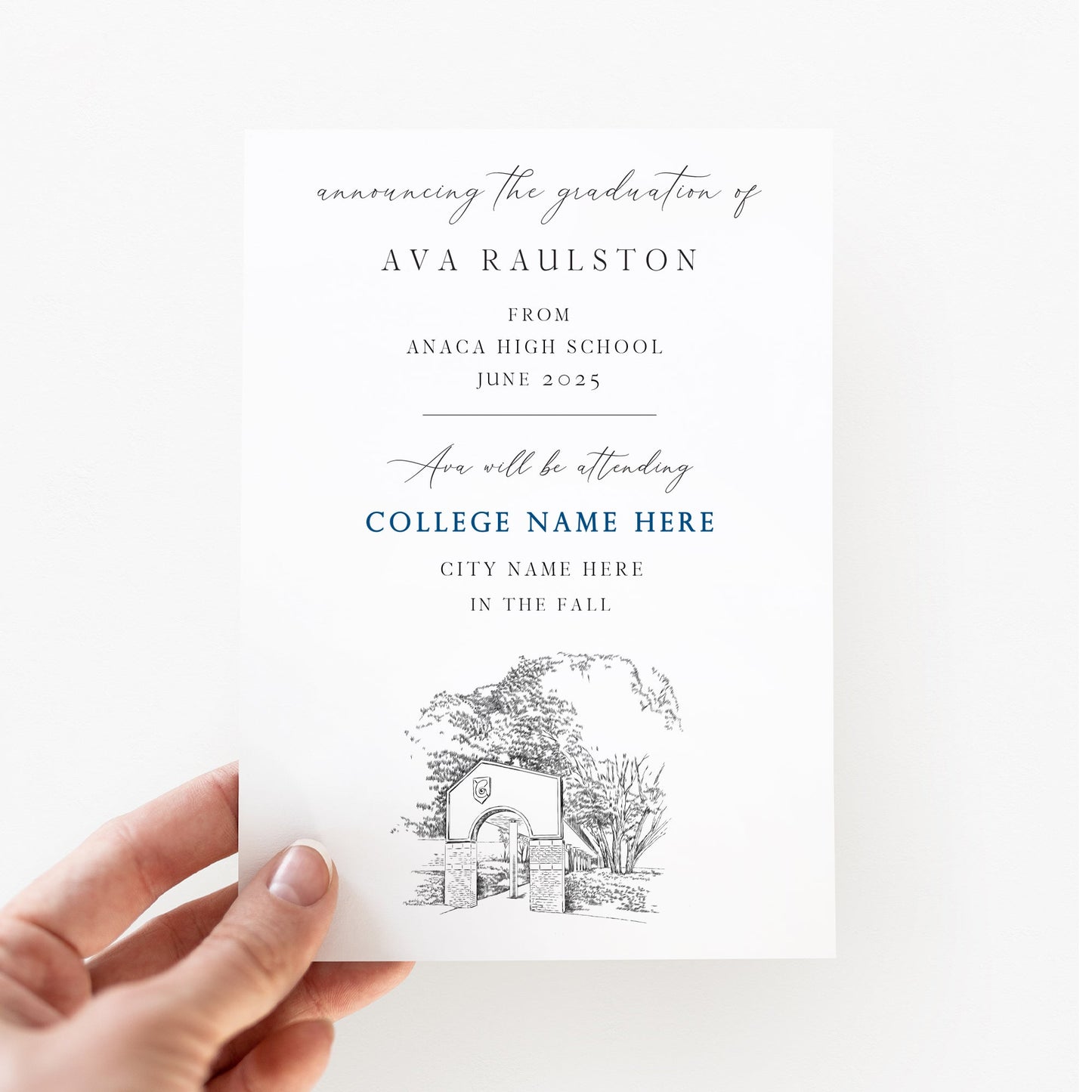 High School Graduation Announcements with College Bound University for Iowa Schools, ia, HS Grad