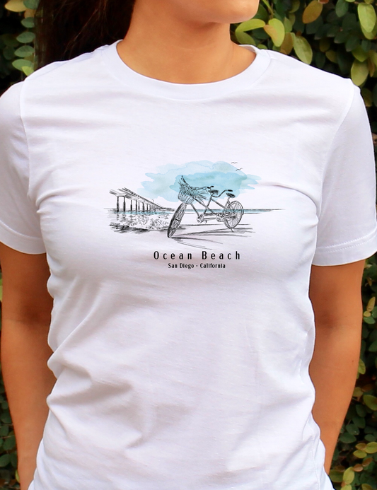 DaCart Philosophy Ocean Beach Pier and Bike T-shirt