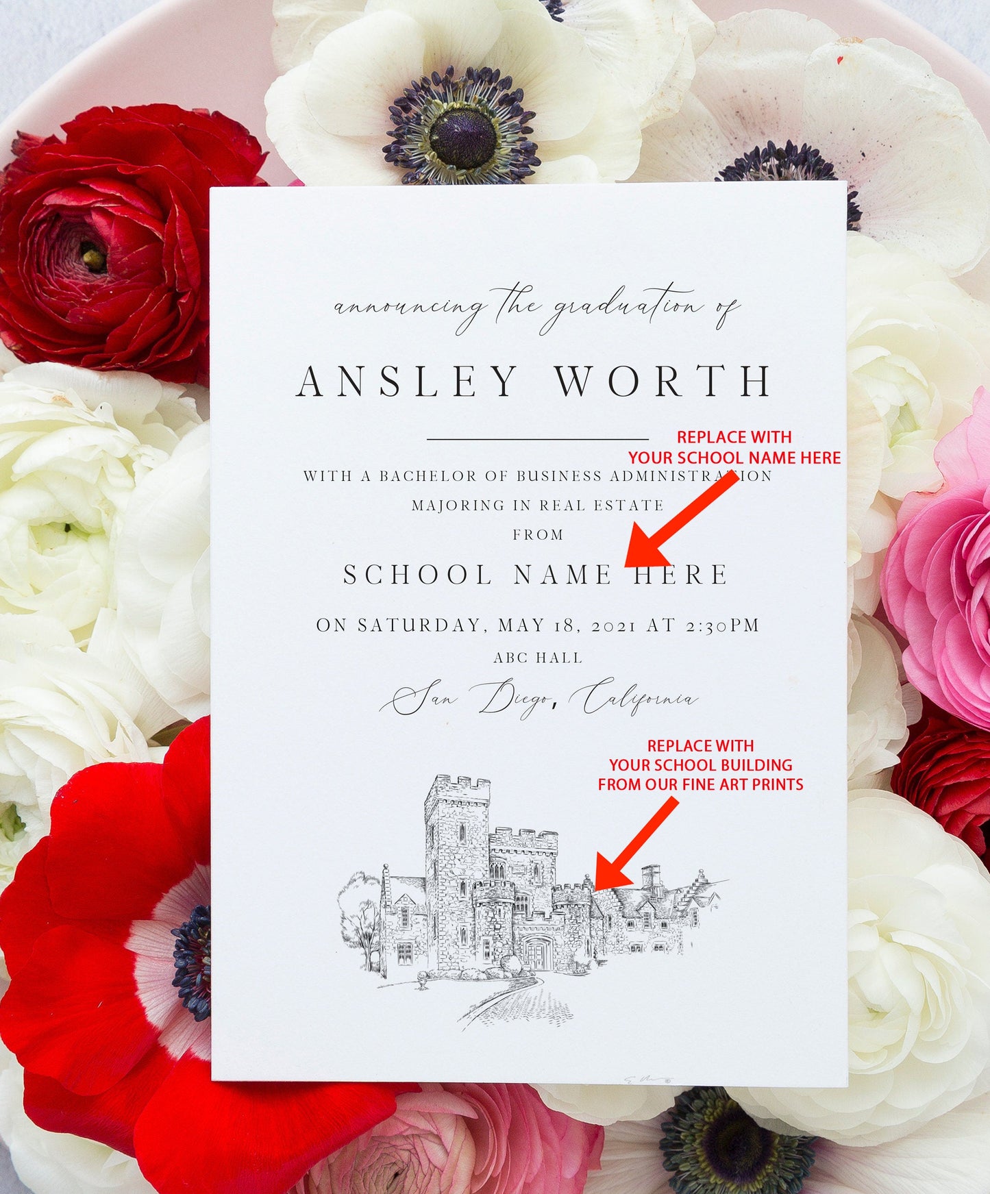 The Ohio State University Graduation Announcement, osu, Invitation, Invite, Univ, Grad Announcements, College, Tech, Graduation Cards
