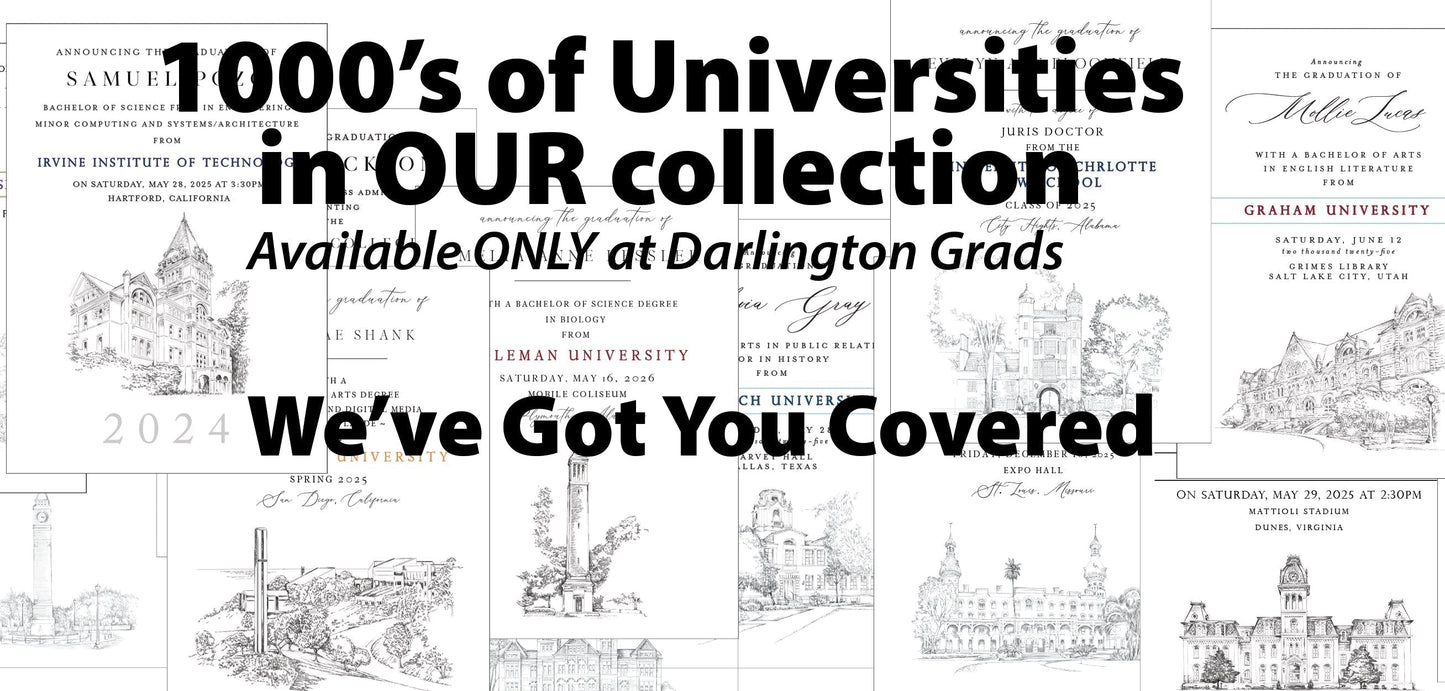 High School Graduation Announcements with College Bound University for California Schools, HS Grad